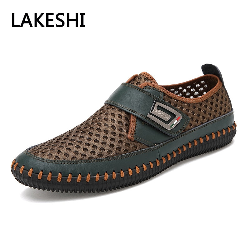 Mens Sandals PU Leather Slip On Men Shoes Soft Comfortable