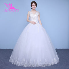 AIJINGYU 2018 white free shipping new hot selling cheap ball gown lace up back formal bride dresses wedding dress WK149