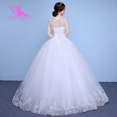 AIJINGYU 2018 white free shipping new hot selling cheap ball gown lace up back formal bride dresses wedding dress WK149