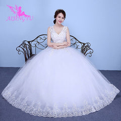 AIJINGYU 2018 white free shipping new hot selling cheap ball gown lace up back formal bride dresses wedding dress WK149