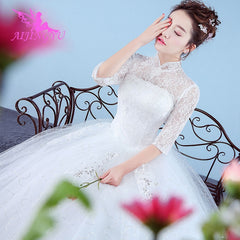 AIJINGYU 2019 princess free shipping new hot selling cheap ball gown lace up back formal bride dresses wedding dress WK834