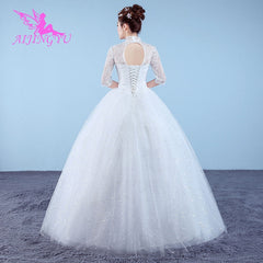 AIJINGYU 2019 princess free shipping new hot selling cheap ball gown lace up back formal bride dresses wedding dress WK834