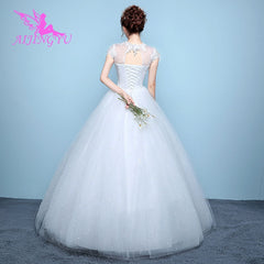 AIJINGYU 2018 elegant free shipping new hot selling cheap ball gown lace up back formal bride dresses wedding dress WK136