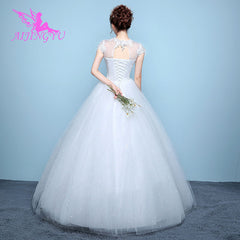 AIJINGYU 2018 elegant free shipping new hot selling cheap ball gown lace up back formal bride dresses wedding dress WK136