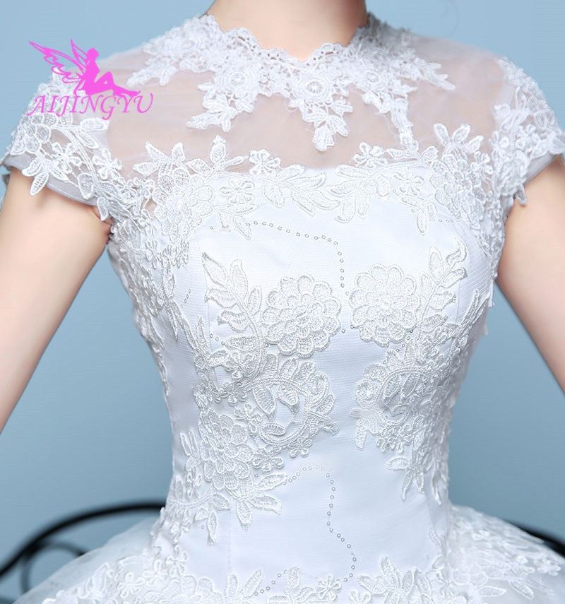 AIJINGYU 2018 elegant free shipping new hot selling cheap ball gown lace up back formal bride dresses wedding dress WK136
