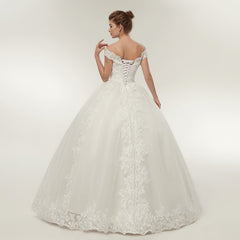 Fansmile Korean Lace Applique Ball Gowns Wedding Dresses 2019 Plus Size Bridal Dress Princess Wedding Gown Real Photo FSM-003F