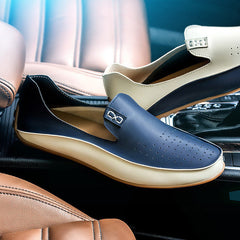 Big Size 38-47 Men Loafers Comfortable Men's Flats Top Quality Luxury Brand Leather Mens Shoes Summer Breathable Driving Shoes