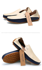 Big Size 38-47 Men Loafers Comfortable Men's Flats Top Quality Luxury Brand Leather Mens Shoes Summer Breathable Driving Shoes