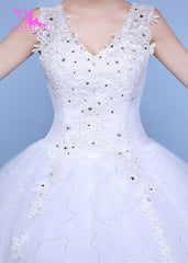 AIJINGYU 2018 white free shipping new hot selling cheap ball gown lace up back formal bride dresses wedding dress WK149