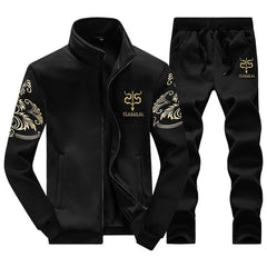 2018 Spring Autumn Men's Sportswear Suit Clothing Set Tracksuit Men 2 pieces Casual Sweatshirts Pants Plus Size 6XL 7XL 8XL 9XL