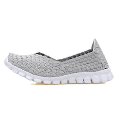 2017 new hollow fabric shoes female flying net air movement hand weaving increased thick shoes elastic woven belt  sport shoe