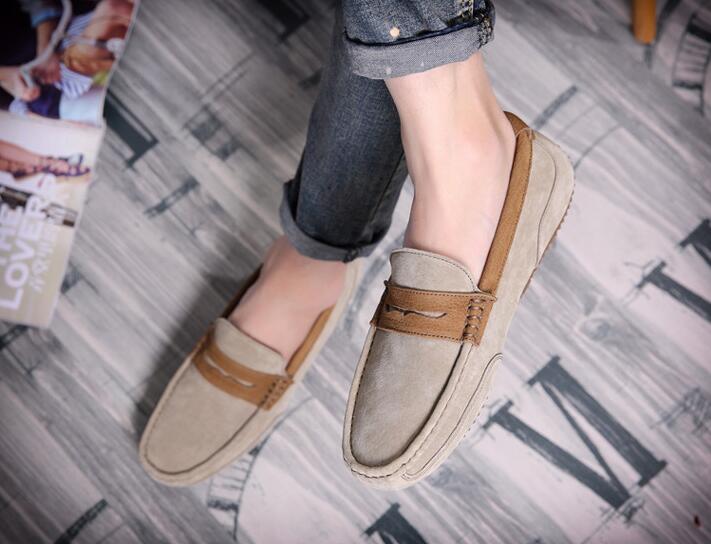 Tangnest Brand Men Suede Leather Loafers New 2017 British Style Men's Flats Man Comfortable Driving Shoes Man Moccasins XMR2522