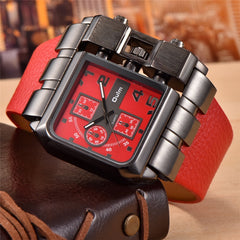 Oulm 3364 Casual Wristwatch Square Dial Wide Strap Men's Quartz Watch Luxury Brand Male Clock Super Big Men Watches montre homme
