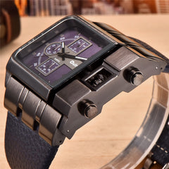 Oulm 3364 Casual Wristwatch Square Dial Wide Strap Men's Quartz Watch Luxury Brand Male Clock Super Big Men Watches montre homme