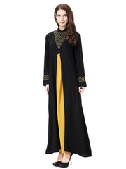 Muslim Women Long sleeve Dubai lace Dress maxi abaya jalabiya islamic women dress clothing Moroccan fashion embroidery