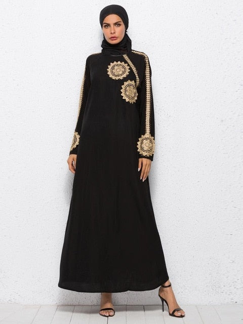 Dubai Muslim Women Abaya Long Sleeve Dress Jilbab Vintage Kaftan Islam Arab Robes
