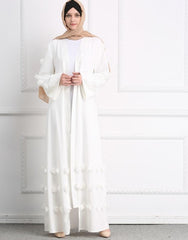 Elegant adult Muslim Abaya Arab Turkish Singapore cardigan appliques Jilbab Dubai Muslims Women Dresses Islamic dress wj1248