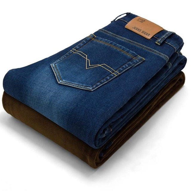 2018 New Men Activities Warm Jeans High Quality Famous Brand Autumn Winter Jeans warm flocking warm soft men jeans