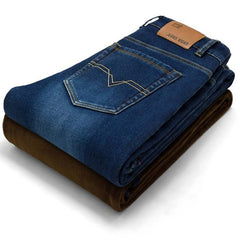 2018 New Men Activities Warm Jeans High Quality Famous Brand Autumn Winter Jeans warm flocking warm soft men jeans