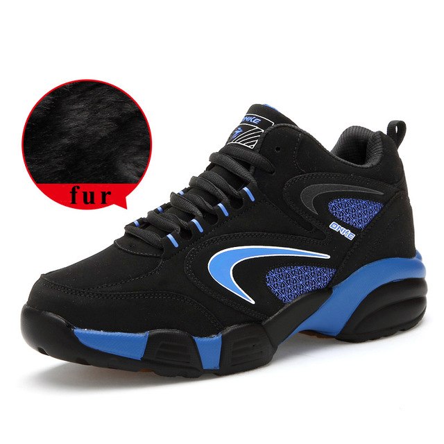 2018 New Arrival Men Women Winter Thermal Sport Shoes Brands Warm Running Sneakers Black Fur Sport Trainers Leather Sneakers