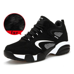 2018 New Arrival Men Women Winter Thermal Sport Shoes Brands Warm Running Sneakers Black Fur Sport Trainers Leather Sneakers
