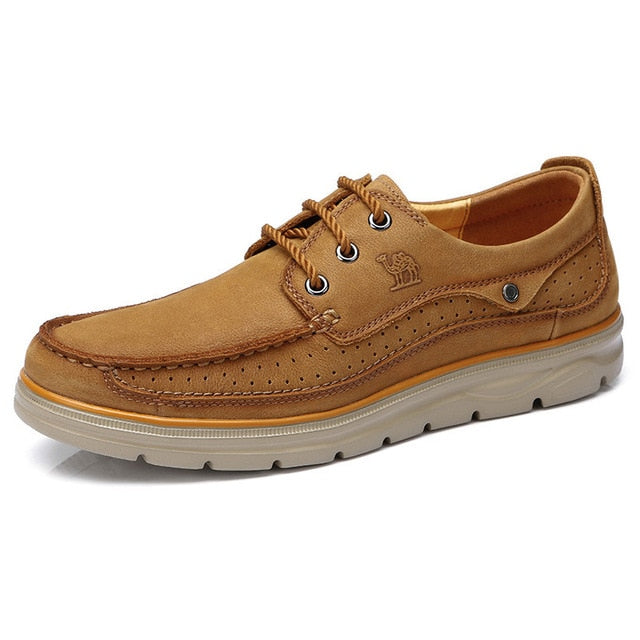CAMEL Genuine Leather Men Casual Shoes Comfortable Fashion Footwear Soft Cowhide Male Man Shoes mocassin cuir homme