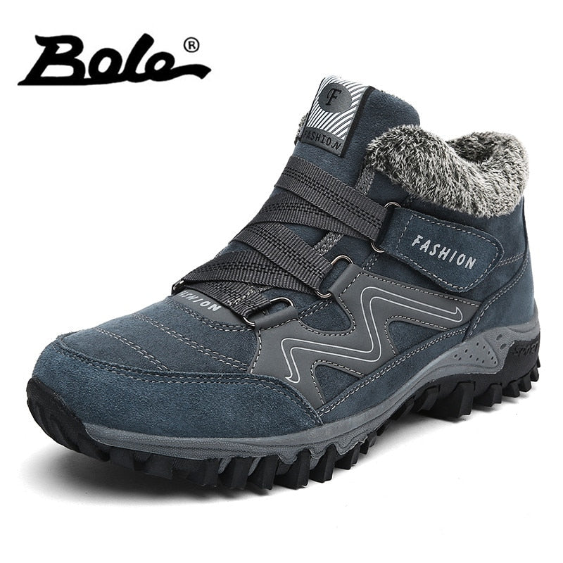 BOLE Size 36-46 Men Warm Casual Shoes Snow Plus Cotton Keep Warm Men Casual Shoes High Quality Men Sneakers High-top Shoes