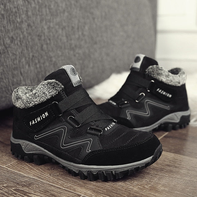 BOLE Size 36-46 Men Warm Casual Shoes Snow Plus Cotton Keep Warm Men Casual Shoes High Quality Men Sneakers High-top Shoes