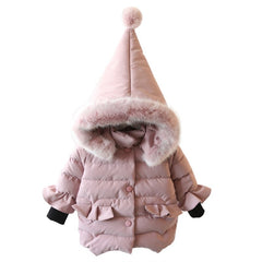 Retail Kid Toddler Girls Jacket Coat Polka Dot pattern Jackets For Children Outwear cute Clothing Winter Warm Baby Girls Clothes