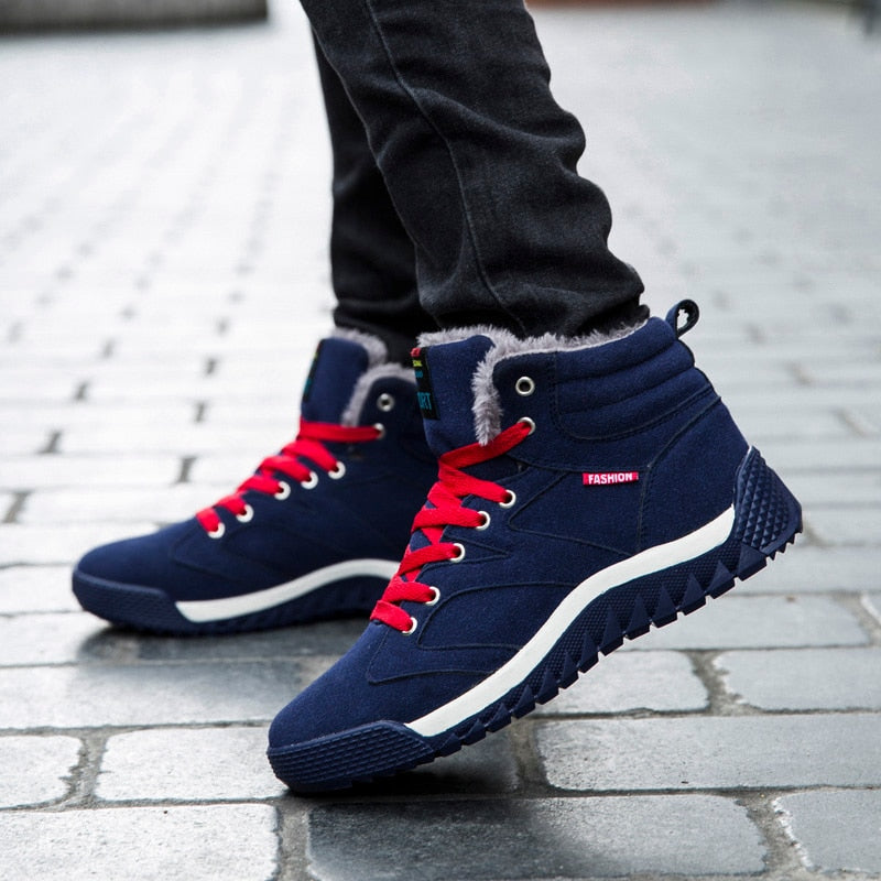 Men Shoes 2018 Winter Plush Snow Boots Comfortable Keep Warm Outdoor Sport Walking Boots Male Athletic Sneakers For Adult