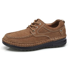 Camel Autumn Winter Genuine Leather Men's Shoes Lace-up Man Outdoor Casual Shoes Thick Bottom Stitch Non-slip Male Shoes