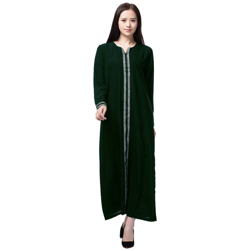 Dubai Abaya Islamic Dress Turkish Muslim Kaftan Long Dress Muslim Women Dress Plus Size Muslim Costumes Arab Malaysia Abaya