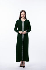 Dubai Abaya Islamic Dress Turkish Muslim Kaftan Long Dress Muslim Women Dress Plus Size Muslim Costumes Arab Malaysia Abaya