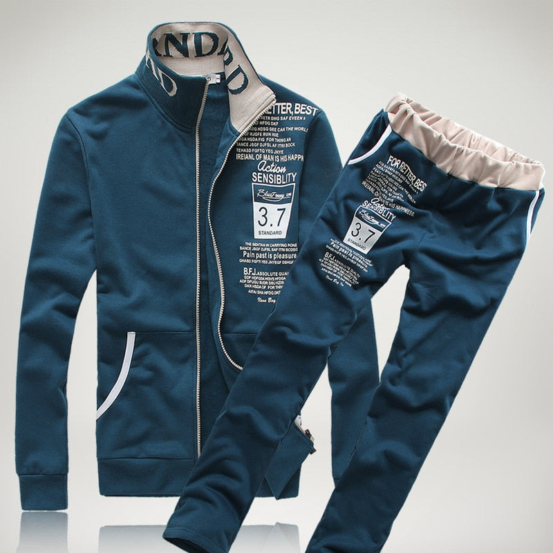 Tracksuits Mens Set 2018 Autumn Sportswear Men Long Sleeve Sweatshirt+Pants Sporting Suit Printed letter Sweatsuit 2pcs set