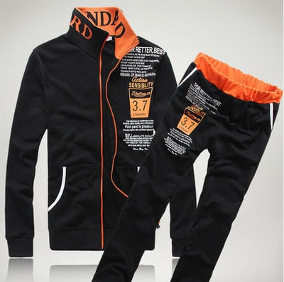 Tracksuits Mens Set 2018 Autumn Sportswear Men Long Sleeve Sweatshirt+Pants Sporting Suit Printed letter Sweatsuit 2pcs set