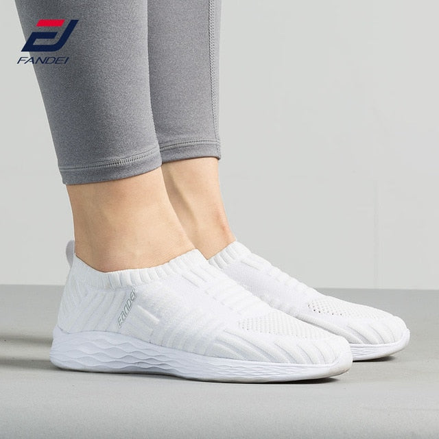 FANDEI Women Sneakers Running Shoes For Woman Outdoor Sports Slip-on Summer Walking Shoe Breathable Mesh For Comfortable Sport