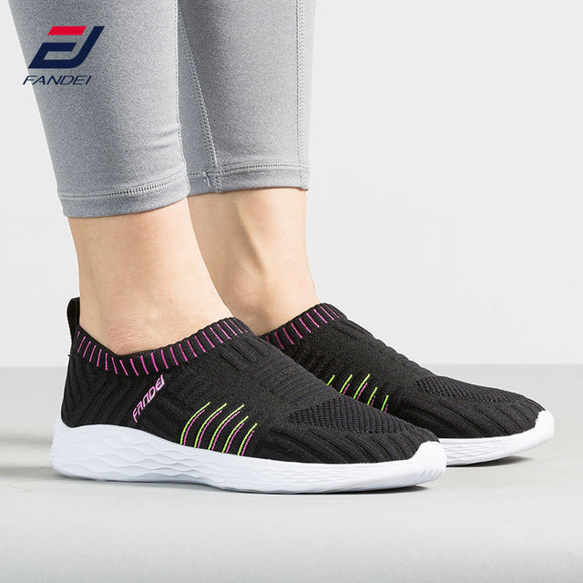 FANDEI Women Sneakers Running Shoes For Woman Outdoor Sports Slip-on Summer Walking Shoe Breathable Mesh For Comfortable Sport