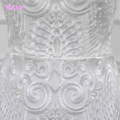 YQLNNE Lace Mermaid Wedding Dress 2019 Vestido De Noiva Spaghetti Backless Sweep Train Bridal Gown