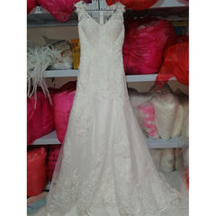 Fansmile New Vestido De Noiva White Lace Mermaid Wedding Dress 2018 Train Plus Size Customized Wedding Gown Bride Dress FSM-466M