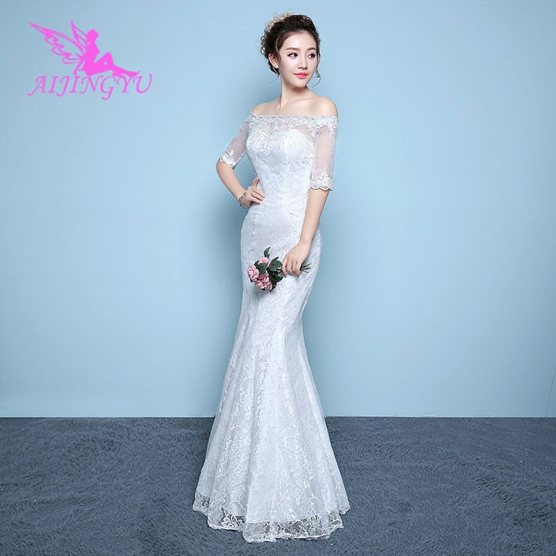 AIJINGYU 2018 flower free shipping new hot selling cheap ball gown lace up back formal bride dresses wedding dress WK355