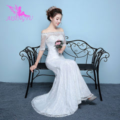 AIJINGYU 2018 flower free shipping new hot selling cheap ball gown lace up back formal bride dresses wedding dress WK355