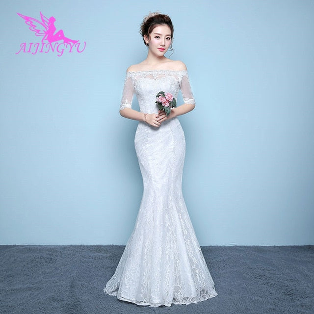 AIJINGYU 2018 flower free shipping new hot selling cheap ball gown lace up back formal bride dresses wedding dress WK355
