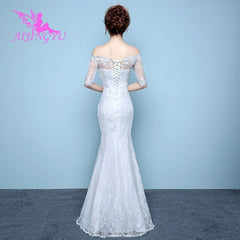AIJINGYU 2018 flower free shipping new hot selling cheap ball gown lace up back formal bride dresses wedding dress WK355