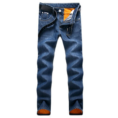 NIGRITY 2018 winter Men's Fashion flannel Jeans For Young Men Sale Men's fleece Pants Casual Straight Trousers plus size 28-40