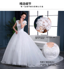 Cheap 2019 New Fashion Luxury High-end sleeved Wedding Dresses 2018 With lace Beads Fashion Bridal Gown Vestidos De Noiva