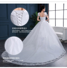Cheap 2019 New Fashion Luxury High-end sleeved Wedding Dresses 2018 With lace Beads Fashion Bridal Gown Vestidos De Noiva