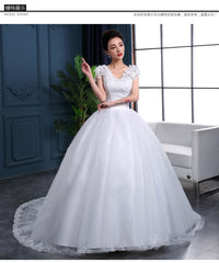 Cheap 2019 New Fashion Luxury High-end sleeved Wedding Dresses 2018 With lace Beads Fashion Bridal Gown Vestidos De Noiva