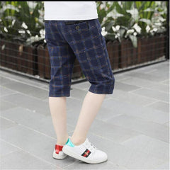 Children's wear boys casual pants spring and autumn models Big baby plaid pants trousers,  primary school single pants