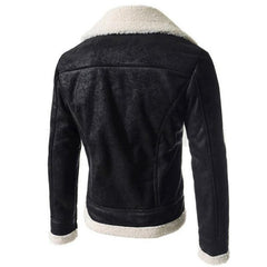 NEW Waterproof Faux Leather Lambskin Slim Collar Mens Leather Coat