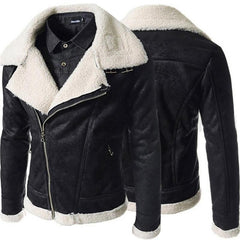 NEW Waterproof Faux Leather Lambskin Slim Collar Mens Leather Coat